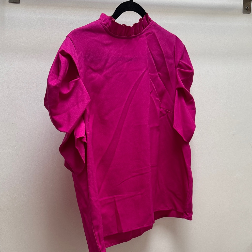 Vibrant Pink Ruffled Blouse